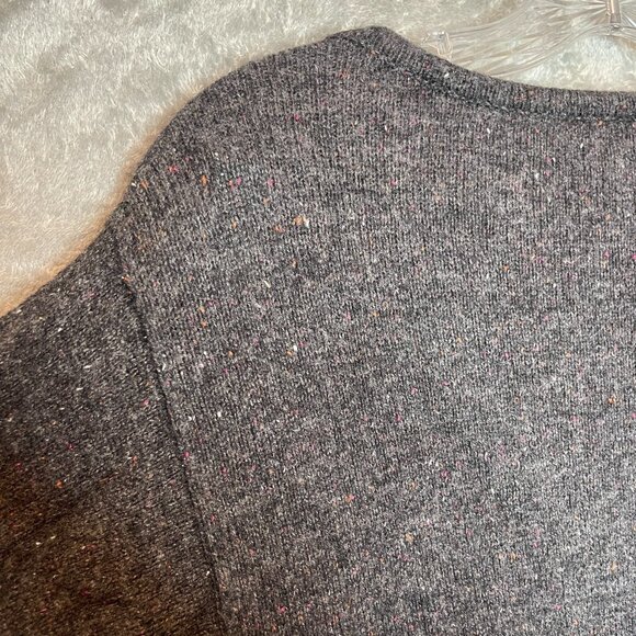 Pure Jill Women Speckled Wool Blend Lagenlook Goblincore Keyhole Tunic Sweater M - Picture 6 of 13